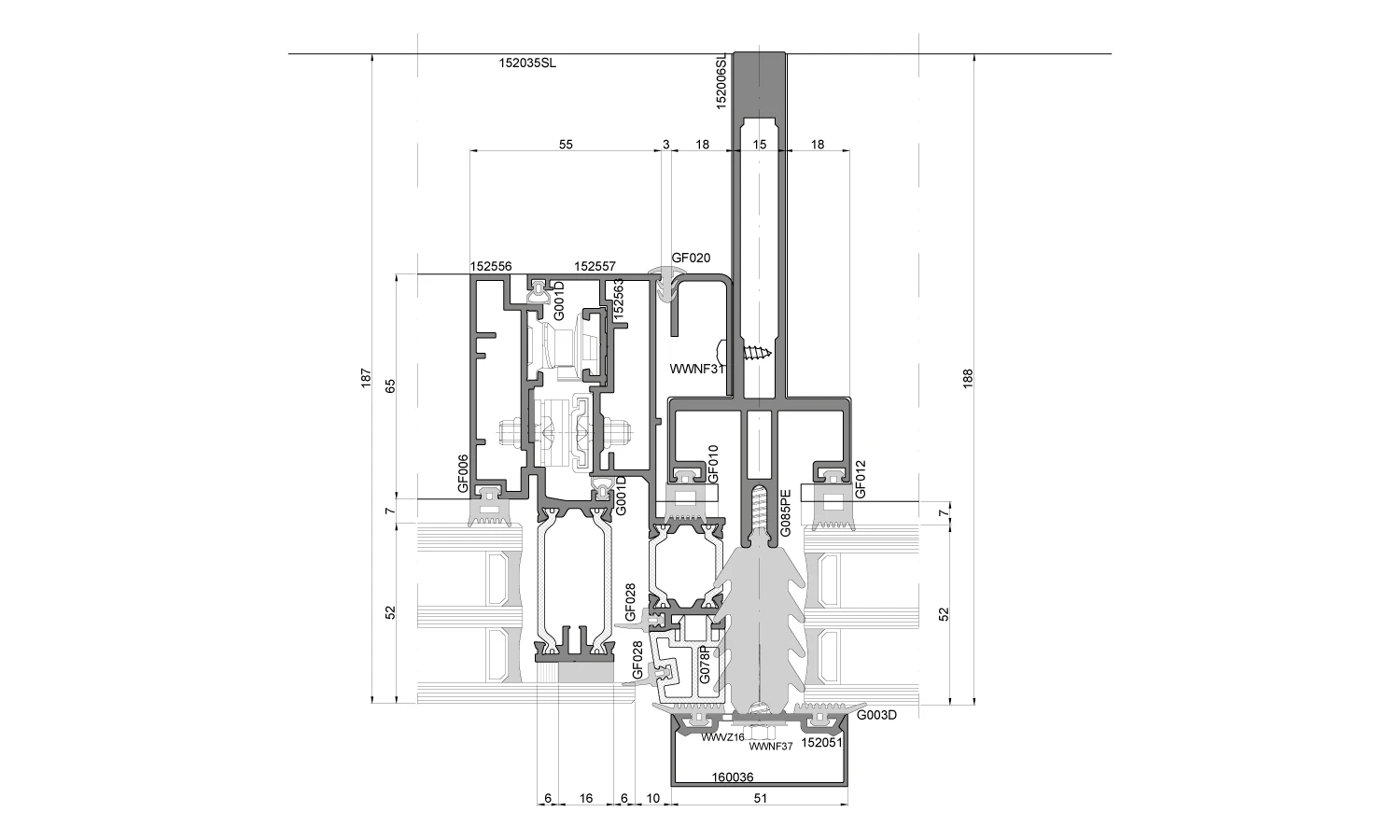 Ilustracja systemu Ponzio PF152SLIM
